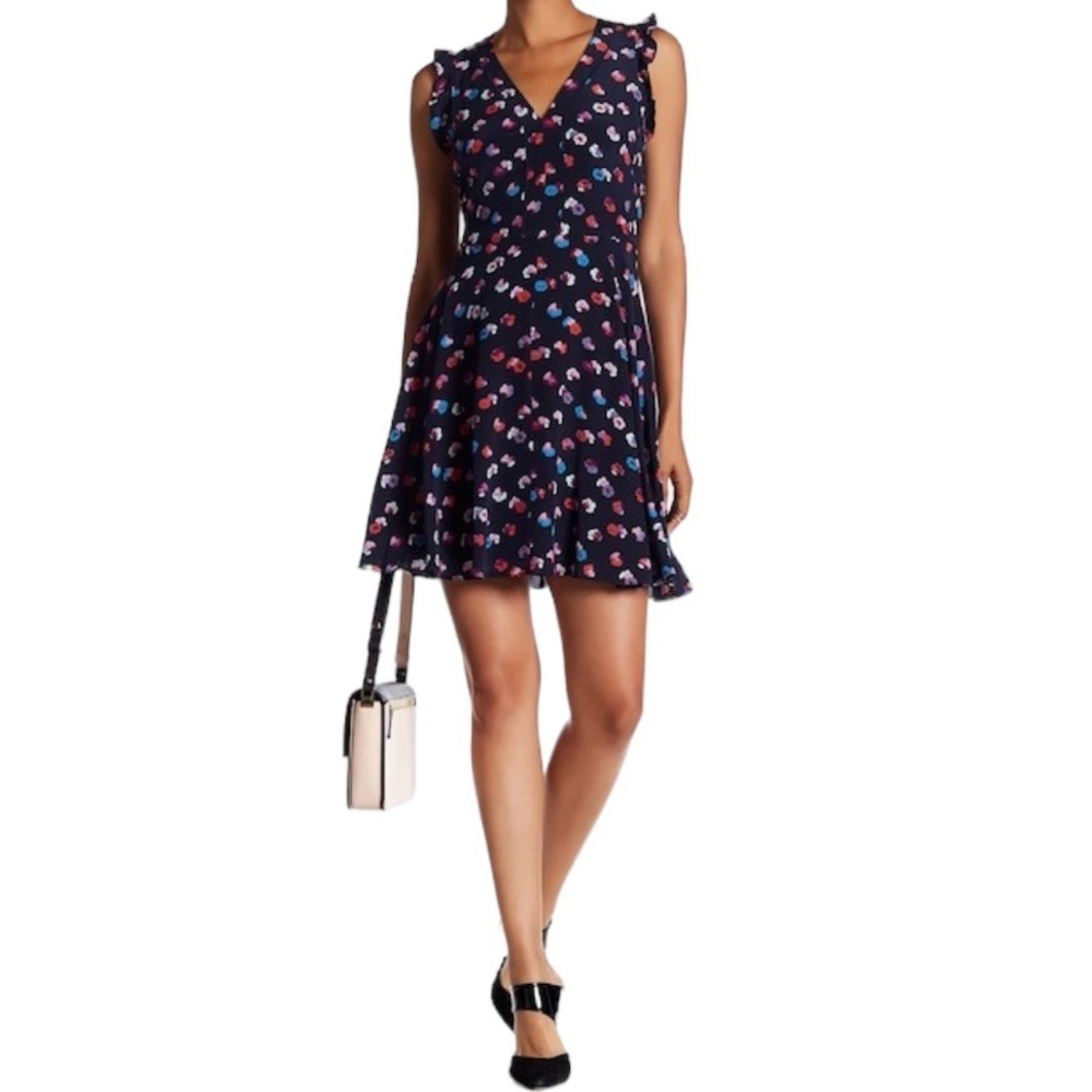 Rebecca Taylor Sakura silk floral fit & flare dress Sz 2 excellent condition